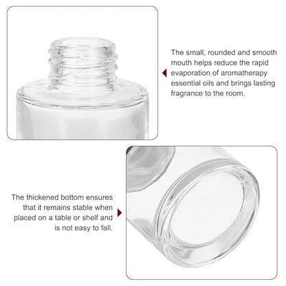 HARFINGTON 50ml/1.7oz Empty Glass Diffuser Bottle 2.6" x 2" Refillable Fragrance Accessories Aromatherapy Jar Container for Replacement Reed Diffuser DIY Home Bathroom Transparent - size: 1.7 Ounces