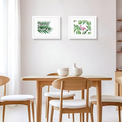 Golden State Art 11x14 White Picture Frame,Solid Wood&Real Glass,Mat 8x10 | 1 Pack 11x14 Photo Frame, White Mat Display for 8x10 Picture, Horizontal and Vertical Wall Mounting, Home Decor - size: 11x14 White, for (1) 8x10