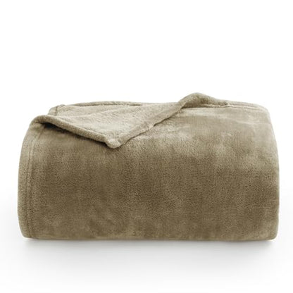 Throw Blanket for Couch & Sofa, All-Season Lightweight Fleece Blanket, Luxury Soft Cozy Fuzzy Throw for Her Him,Camel, 50 x 56 Inches