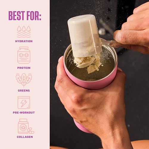 BlenderBottle Tumbler 2-in-1 Stainless Steel Shaker Bottle 24oz, Rose Petal | Leak-Proof with Straw Removed | Blenderball Whisk Technology | Sip or Chug Spout | Protein | Greens | Hydration - color: Rose Petal, size: 24 Ounces