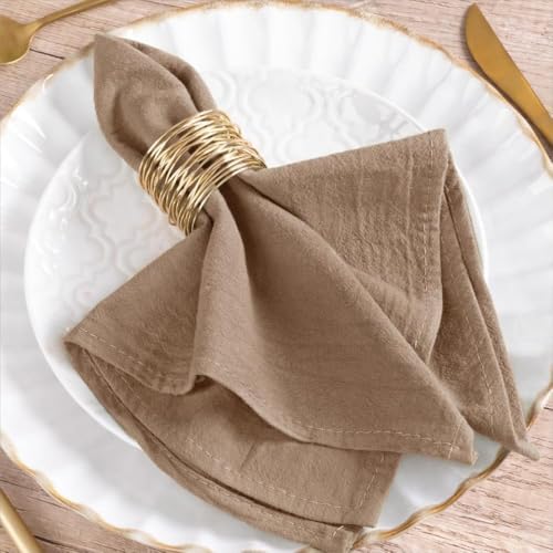 Nude Cotton Linen Cloth Napkins Boho Rustic Table Dinner Napkins Cloth | 16"×16",Set of 8 Cloth Napkins Bulk,Washable Dinner Napkins for Wedding Party Baby Bridal Shower Birthday Table Decor - color: Nude, size: 16" x 16" (Set of 8)