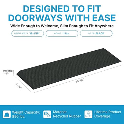 EZ-ACCESS Transitions Angled Entry MAT, Black, 1.25-in - color: Black, size: 1.25 Inches