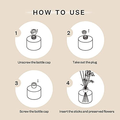 Premium Reed Diffuser Set with Preserved Baby's Breath & Cotton Stick Lavender Thyme | 6.76 Fl.oz Scent Diffuser for Bedroom Bathroom Home Décor - size: 6.7 Ounce/1pack