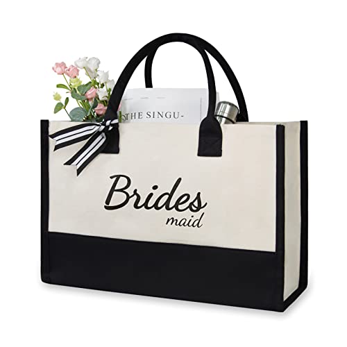 TOPDesign Canvas Tote Bag, Bridal Shower Gifts for Bride, Wedding Bachelorette Bride Gifts Shoulder Bag - style: Bridesmaid