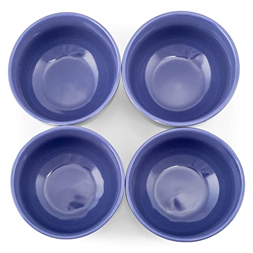 Elanze Designs Bistro Glossy Ceramic 4 inch Cute and Small Dessert Bowls Set of 4 - Perfect for Everyday uses from Snacks, Ice Cream, Candy and Treats, Violet Purple - color: Violet Purple, style: 4 inch Dessert
