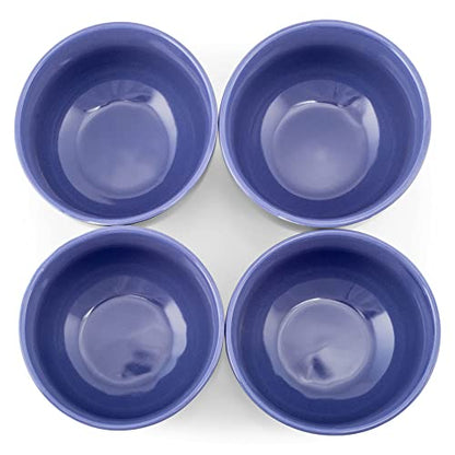 Elanze Designs Bistro Glossy Ceramic 4 inch Cute and Small Dessert Bowls Set of 4 - Perfect for Everyday uses from Snacks, Ice Cream, Candy and Treats, Violet Purple - color: Violet Purple, style: 4 inch Dessert