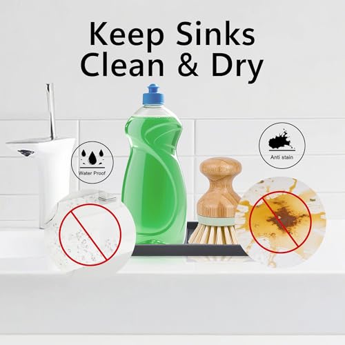 Mofason Silicone Sponge Holder - Kitchen Soap Tray soap Holder 2 Pack Gray | Tray for soap and sponge, kitchen sink tray, accessories to clean sink, silicone sponge tray, sink tray, dish brush holder - color: Gray
