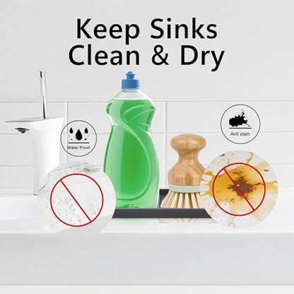 Mofason Silicone Sponge Holder - Kitchen Soap Tray soap Holder 2 Pack Gray | Tray for soap and sponge, kitchen sink tray, accessories to clean sink, silicone sponge tray, sink tray, dish brush holder - color: Gray