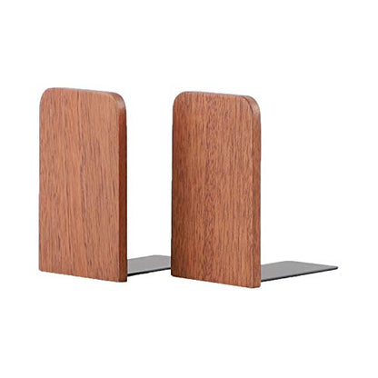 muso wood Sapele Book Ends for Shelves, 1 Pair | Non-Slip Bookends, Heavy Duty Wooden Bookend, Suitable for Books & Movies Storage - color: Sapele-1 Pairs