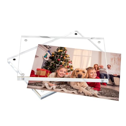 NIUBEE 8x10 Acrylic Picture Frames 3 Pack, Clear Tabletop Double Sided Magnetic Photo Frames | Shatterproof &Safe, 95% High Transparency, UV protection, Double-sided display Magnetic Desktop Frames for Picture Display - size: 8x10"(3 Packs)