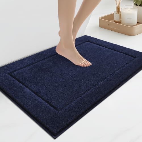 anllugs Bathroom Rugs, Non-Slip Bath Rugs, 20" x 30", Blue | Extra Soft, Super Absorbent, Machine Washable, Quick Dry, Bath Mats for Shower and Bathtub, TPR Backing, Runner Rugs - color: Blue, size: 20" X 30"