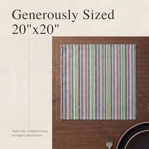 Urban Villa Cloth Napkins Cotton 20x20 (Set of 12) Multi Blue - color: 011 Multi Blue, size: 20" x 20" (Set of 12)
