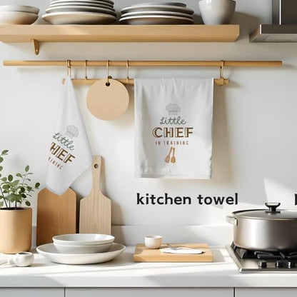 Kids Hand Towels for Kitchen, Kid Kitchen Oven Towels, Little Chef is Training Decorative Kitchen Hand Towels, Gifts for Kids Who Love to Cook, Cooking Gifts for Kids, 16x24 Inch