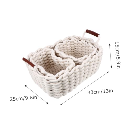 3Pcs Eco-friendly Nesting Storage Baskets with Handles Versatile Woven Boxes for Household Organization and Home Decoration Safe for Play