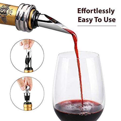 Stainless Steel Opener for Wine Professional Bottle Opener Tools Set with Wood Gift Box Pourer Stopper Foil Cutter Drip Ring Kit