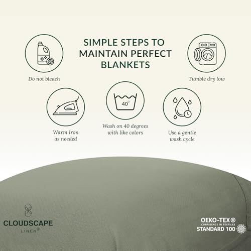 CSL Cotton Blankets King Size,Lightweight Herringbone,108x92, Olive Green | King Size Cotton Blankets, Fits up to Cal King Bed, Soft & Breathable for All Season, Gift Ready with Reusable Tote Bag - color: 05. Olive Green, size: King / Calking (92" x 108")