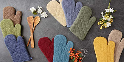 DII Basic Terry Collection 100% Cotton Quilted, Oven Mitt, Pebble, 2 Piece - color: Pebble, size: Oven Mitt