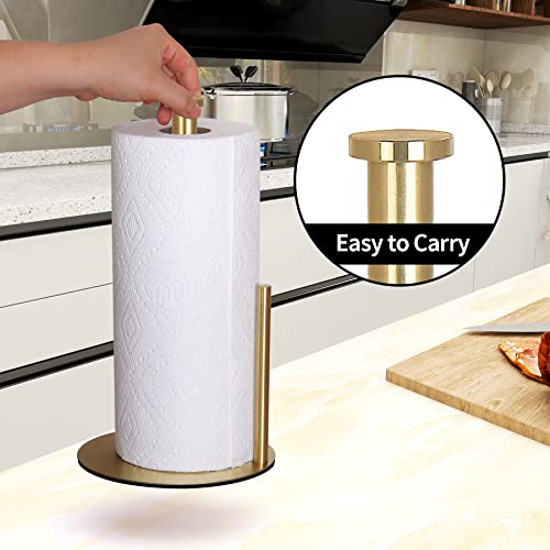 OBODING Gold Countertop Paper Towel Holder, Stainless Steel, Modern Kitchen and Bathroom Organization - color: Gold