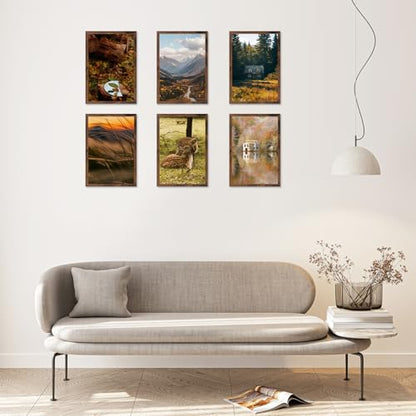 10x15 Picture Frame Deep Brown for Wall Hanging, Wood 10 x 15 Frame Photo Frame for Wall Horizontally or Vertically, Deep Brown, 3 Pack - size: 10x15 inch