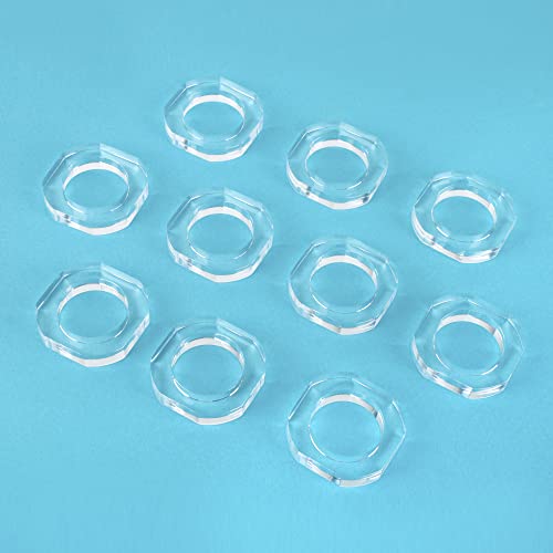 Clear Napkin Holder, Napkin Rings Set of 12, Fall Thanksgiving Christmas Napkin Rings, Festival Acrylic Napkin Ring Holders, Napkin Ring Bulk for Wedding, Party, Elegant Table Settings - color: Transparent White, size: Pack of 12