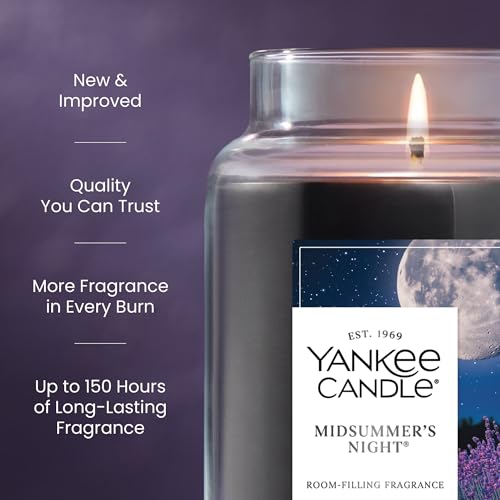 Yankee Candle Mid Summer's Night, Scented Candle, 22oz Large Jar with up to 150 Hour Burn, Giftable - color: MidSummer's Night, size: 22 oz