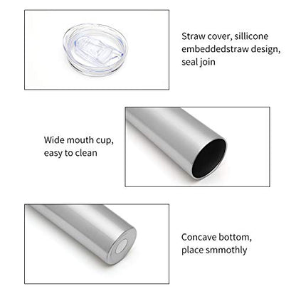 HASLE OUTFITTERS 20 oz Skinny Tumbler, Stainless Steel Insulated Slim Tumbler with Lid, Reusable Double Wall Travel Coffee Mug, Durable Powder Coated Travel Water Cup(Stainless Steel, 1) - color: Stainless Steel, size: 20 Ounces