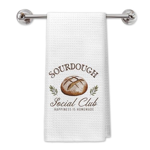 Funny Baker Gifts Kitchen Baking Towels, Gifts for Sourdough Baking Lovers, Happiness is Homemade Hand Dish Towels for Kitchen, 16x24 Inch - color: Bake Kitchen Towels-2