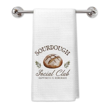 Funny Baker Gifts Kitchen Baking Towels, Gifts for Sourdough Baking Lovers, Happiness is Homemade Hand Dish Towels for Kitchen, 16x24 Inch - color: Bake Kitchen Towels-2