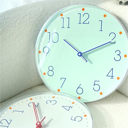 Wall Clocks Minimalist Wall Clock Living Room Home Use Silent Operation Battery Powered(White) - color: White