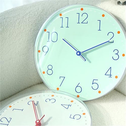 Wall Clocks Minimalist Wall Clock Living Room Home Use Silent Operation Battery Powered(White) - color: White