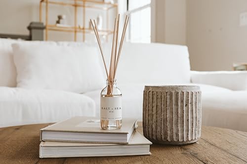 Sweet Water Decor Salt & Sea Reed Diffuser Set - Sea Salt Citrus & Musk Amber Scent Diffuser - Reed Diffusers for Home with Long Lasting Fragrance - Non-Toxic Oil Reed Diffuser - Made in the USA - style: Salt & Sea No. 35