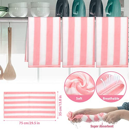 Zubebe Pink Oven Mitts and Pot Holders with Kitchen Towels Set of 7, Valentine's Day Gift for Women Heat Resistant Oven Gloves Kitchen Hand Towels Hot Pads for Cooking Baking(Plaid) - style: Plaid