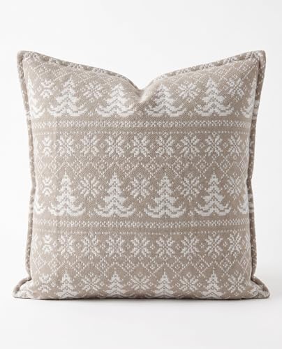 SanVia Cotton Throw Pillow Covers 20x20 – Handwoven Jacquard Texture, Fade-Resistant, No Pilling – Hidden Zipper, Decorative Cushion Cover for Sofa, Couch, Bed – Insert Not Included (Boho, Green) - color: Olive Green, size: 20" x 20" (Pack of 1)