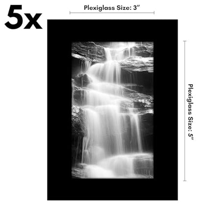 Americanflat 3x5 Picture Frame 5-Pack - Slim Molding - Black | Polished plexiglass front, wall or tabletop display with included easel, hanging hardware included, secure turn-tab backing - color: Black, size: 3x5