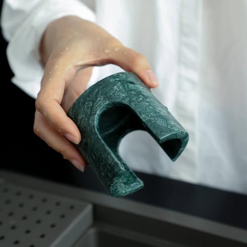 Marble Sponge Holder for Kitchen Counter Fast Drying Rack (India Green ) | Natural Stone Sponge Caddy for Sink Organizer, Durable, Easy to Clean, Non-slip Countertop Decor