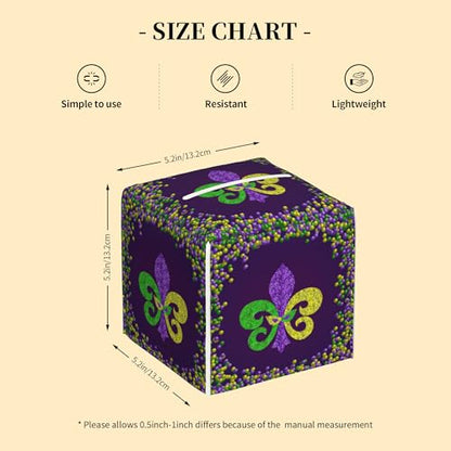 Tissue Box Cover,Mardi Gras Carnival Fleur De LYS Leather Tissue Box Holder Square Facial Paper Case Organizer Dispenser for Bathroom Vanity Countertop Tabletop Car Office - color: Color7