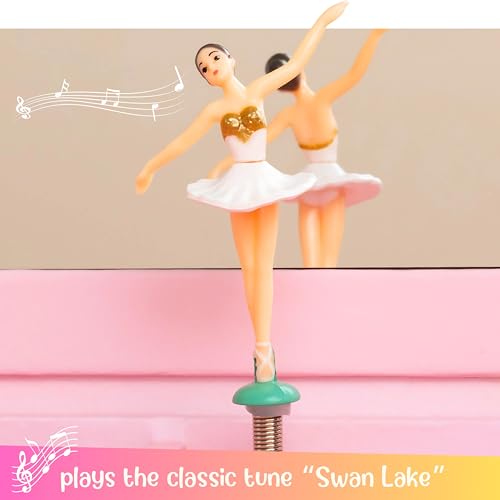 Giggle & Honey® Ballerina Musical Jewelry Box for Girls | Ballerina Toys for Girls Age 4-6 Kids Jewelry Box with Drawers, Toddler Jewelry Box for Little Girls - style: Twirling Ballerina