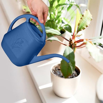 ZXJ Plant Watering Can - for Indoor and Outdoor Home Garden Plants - with Long Spout - Blue - 1/2 Gallon - color: Blue