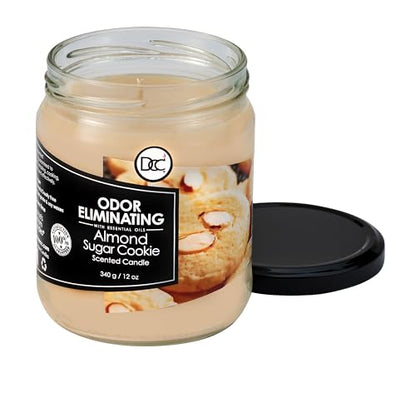 Almond Sugar Cookie Odor Eliminating Highly Fragranced Candle - Eliminates 95% of Pet, Smoke, Food, and Other Smells Quickly - Up to 80 Hour Burn time - 12 Ounce Premium Soy Blend - color: Bronze