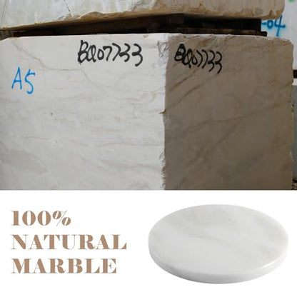 BCS Natural Round Marble Charcuterie and Cutting Boards for Kitchen, 10" Marble Cheese Pastry Board Stone Slab for baking, Pastries, Bread, Chocolate, Candy (Namib Fantasy)