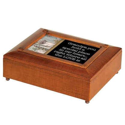 Cottage Garden JBRB15 Grandpa, You Hold A Special Place Woodgrain Finish Polymer Photo Frame Jewelry Valet Storage Box - style: Grandpa, You Hold A Special Place