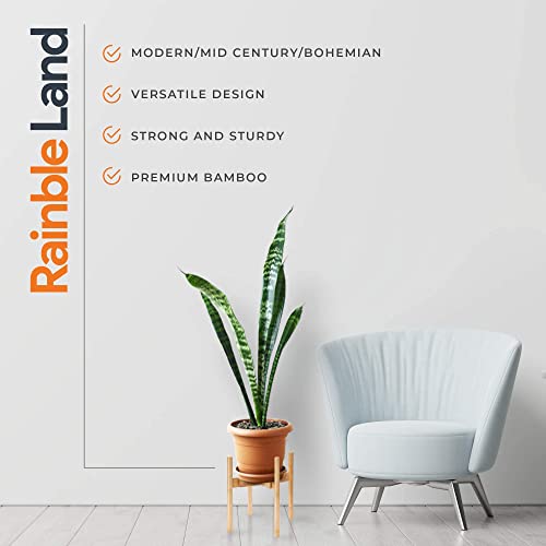 Adjustable Wooden Plant Stand Indoor for 8-12 Inch Pots, Expandable | Premium bamboo adjustable plant stand for 8-12" pots with modern style. Pot not included - color: Bamboo