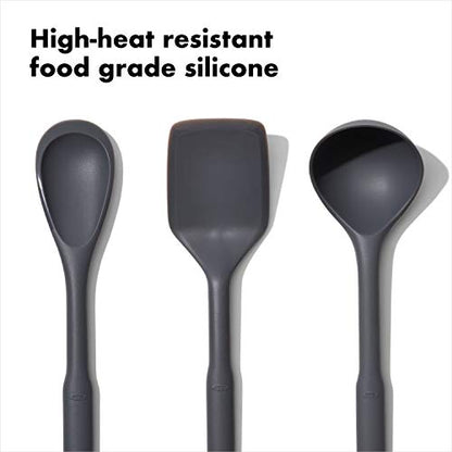 OXO Good Grips 3-Piece Silicone Utensil Set, Gray, One size - style: 3-Piece Set