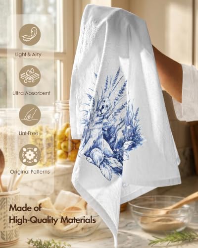 Flour Sack Kitchen Towels Set of 2, 18x26 Inch, Golden Retriever | 150GSM Cotton, Lint-Free, Quick Dry, Hanging Loop, Lightweight Tea Towels, French Home Decor, Chinoiserie, Housewarming Gift - color: Golden Retriever