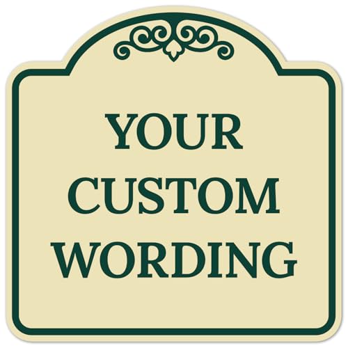 Custom Decorative Sign, Personalized Metal Sign for Business, Driveway, Home, Airbnb, Office Door Plaque, Ivory Sign, 8x8 Inches, ACM, Fade Resistant, Made in USA by Sigo Signs - color: Ivory, size: 8x8