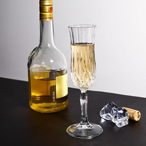 4.4Oz Vintage Champagne Glasses Set of 12 Crystal Dishwasher Safe | Elegant goblet glassware for wine, whiskey & liqueur — ideal for Valentine’s, weddings & anniversaries
