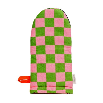 Crae Home Cute Cotton Oven Mitt, Heat-Resistant Kitchen Mitt for Baking Use | Silicone Grip Lined, Hanging Loop, Pot Holder Style Oven Glove, Baking & Cooking, 10.5 x 5.5 Inch, Riglee Pattern Mitts Set - color: Riglee