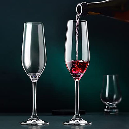 6 oz Champagne Flutes Glass, Wine Flutes Set of 12, for Champagne, Wine, High-End Banquets, Parties, Bars, Weddings, Gifts (12pcs) | Sparkling Wine Glass,Crystal Clear Glasses for Champagne,Wine,High-End Banquets,Parties,Bars,Weddings,Gifts