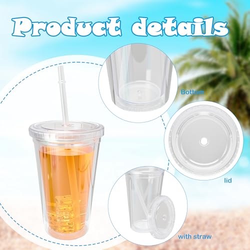 9 Set 16 oz Insulated Plastic Tumbler Double Wall Plastic Cup with Lids and Straw for Home Iced Coffee Water Juice Birthday Wedding Party Supplies (Color Set 2) - color: Color Set 2