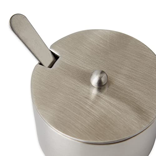 RSVP International Endurance Kitchen Collection Salt Cellar Set with Spoon, 2-Ounce, Brushed Stainless Steel - size: 2-Ounce